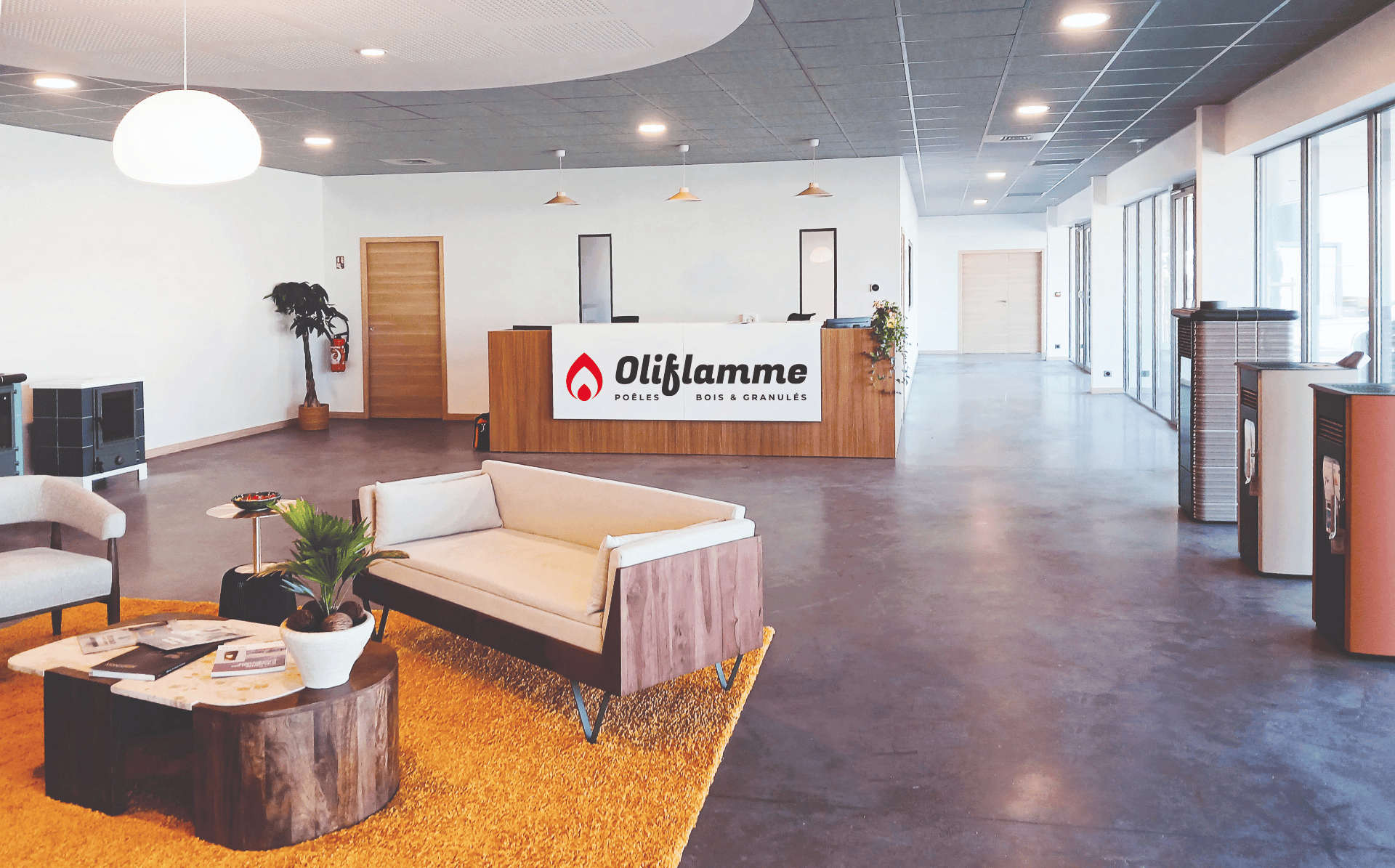Intérieur du showroom Oliflamme à Colomiers